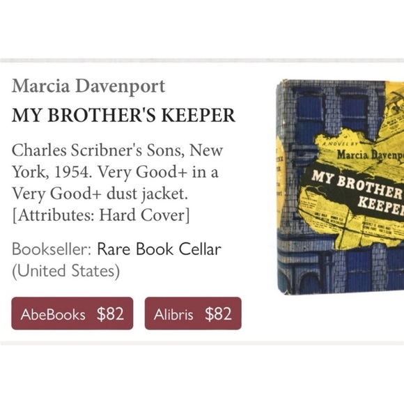 VINTAGE 1954 First Edition My Brother’s Keeper by Marcia Davenport Hardcover - Picture 9 of 10